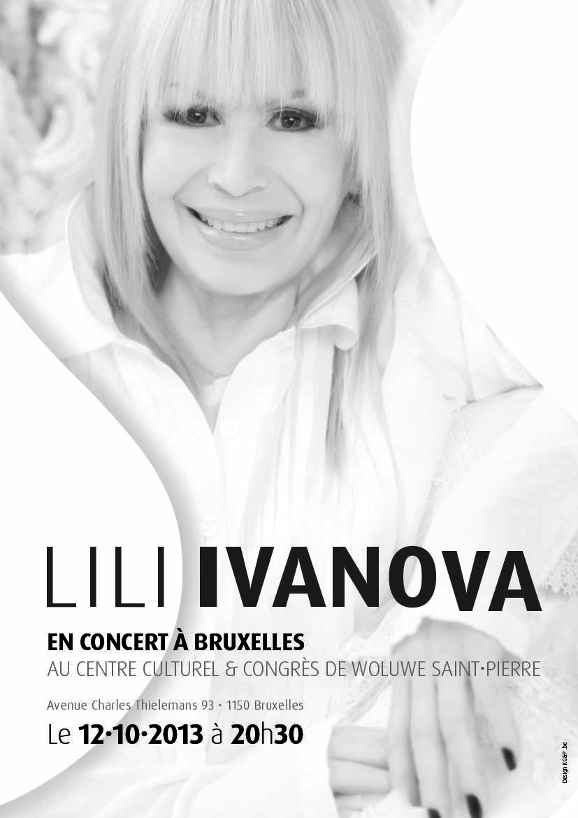 Affiche. Lili Ivanova Bulgarian singer en concert à Bruxelles. 2013-10-12